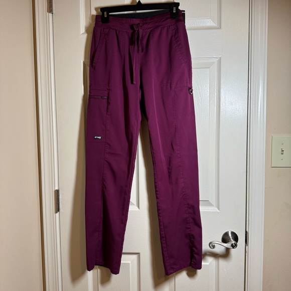 Grey's Anatomy Deep Burgundy Scrub Jacket, top, and pants. - Picture 8 of 12